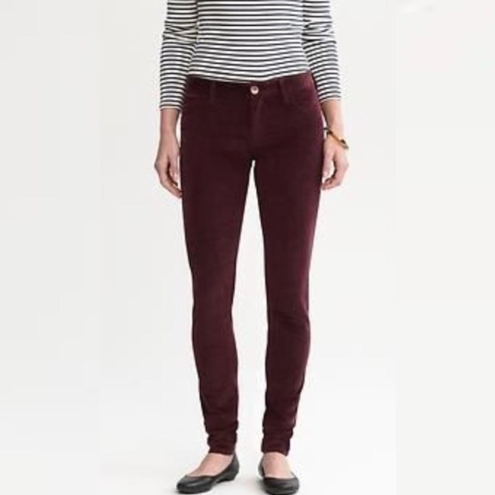 Banana Republic Burgundy Skinny Corduroy Pants